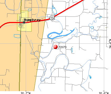 Humphrey, AR (72073) map