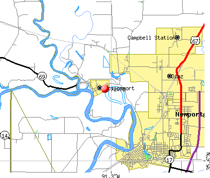 Jacksonport, AR (72075) map