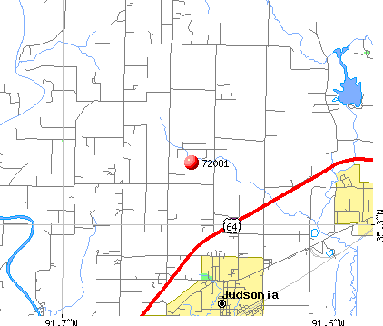 Judsonia, AR (72081) map