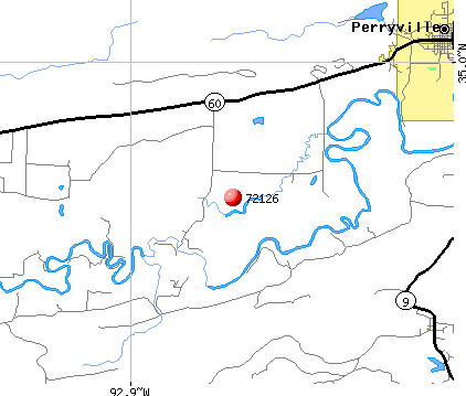 Perryville, AR (72126) map