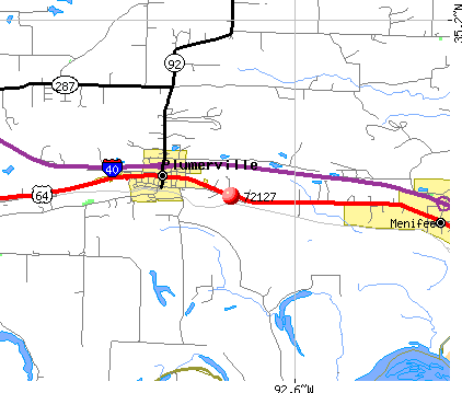 Plumerville, AR (72127) map