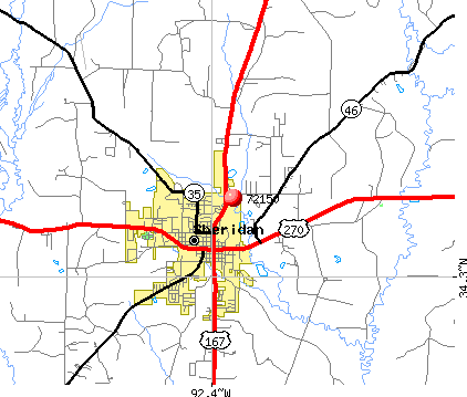 Sheridan, AR (72150) map