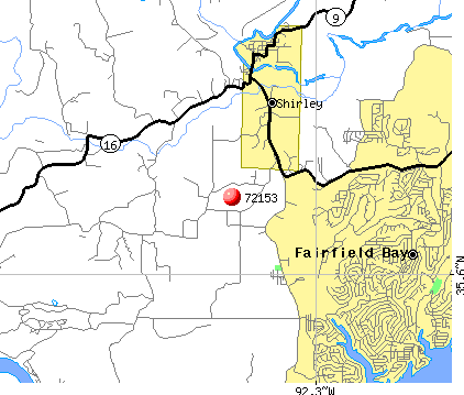 Shirley, AR (72153) map