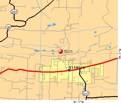 Vilonia, AR (72173) map