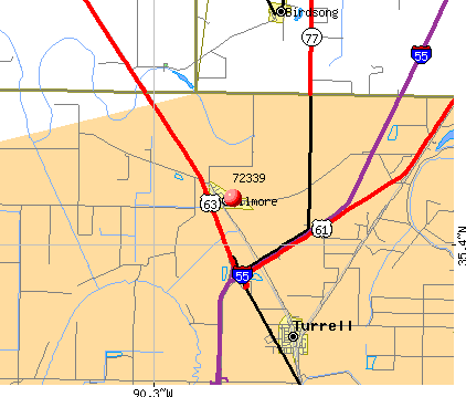 Gilmore, AR (72339) map