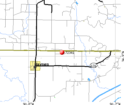 Haynes, AR (72341) map