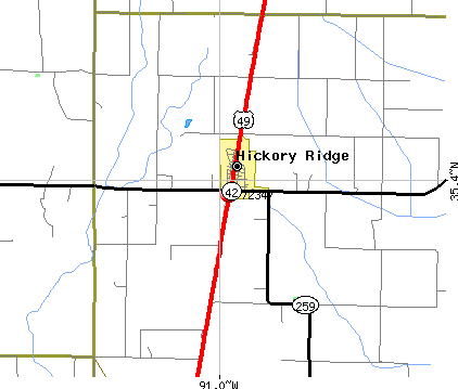 Hickory Ridge, AR (72347) map