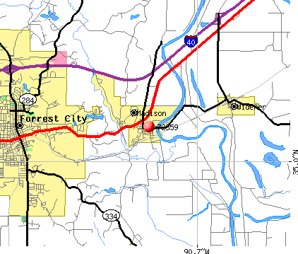 Madison, AR (72359) map