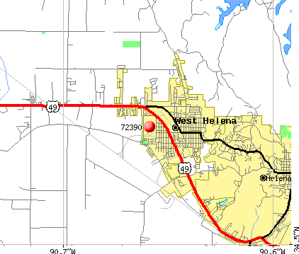 West Helena, AR (72390) map