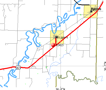 Biggers, AR (72413) map
