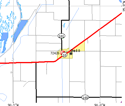 Dell, AR (72426) map
