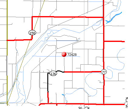 Etowah, AR (72428) map