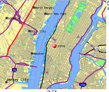 Zip Codes Manhattan New York Map