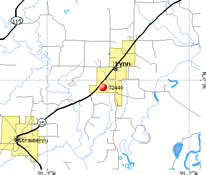 Lynn, AR (72440) map