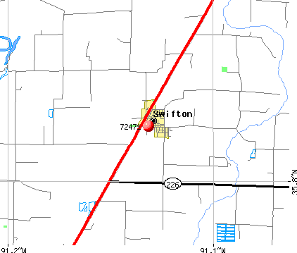 Swifton, AR (72471) map