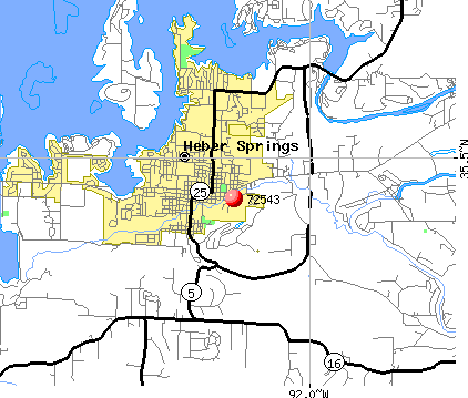 Heber Springs, AR (72543) map
