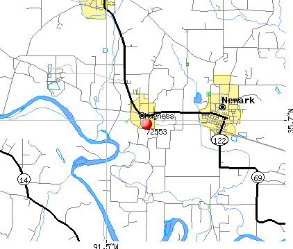 Magness, AR (72553) map
