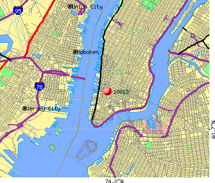 new york city map. New York, NY (10013) map