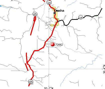 Omaha, AR (72662) map