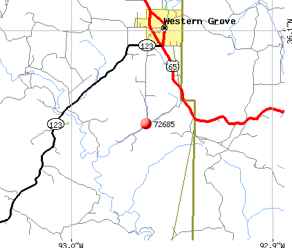 Western Grove, AR (72685) map