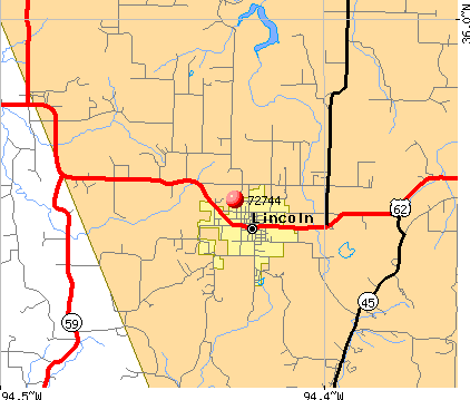 Lincoln, AR (72744) map