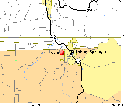 Sulphur Springs, AR (72768) map