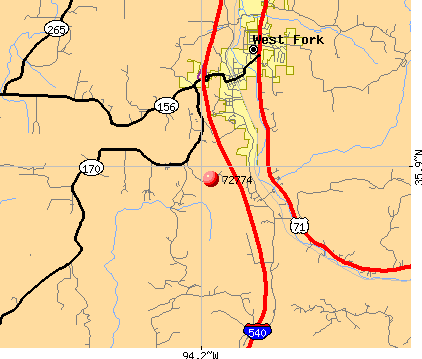 West Fork, AR (72774) map