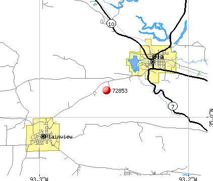 Ola, AR (72853) map