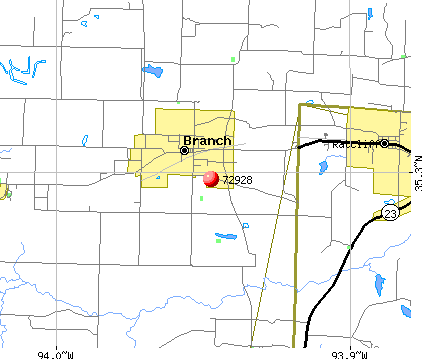 Branch, AR (72928) map