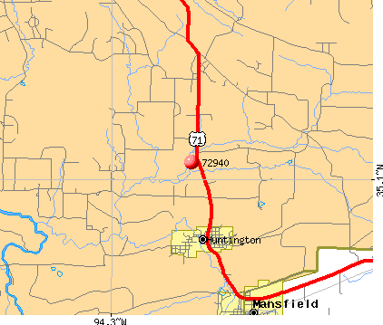 Huntington, AR (72940) map