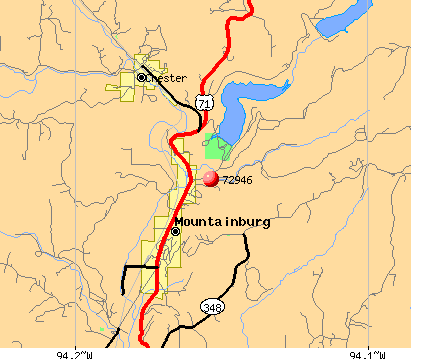 Mountainburg, AR (72946) map