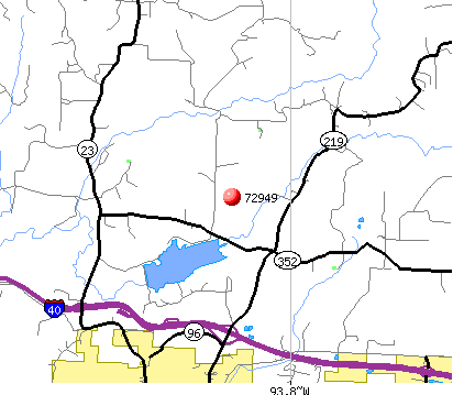 Ozark, AR (72949) map