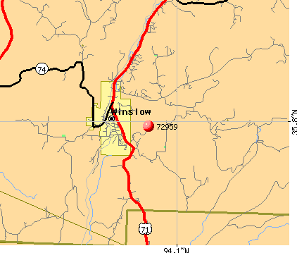 Winslow, AR (72959) map