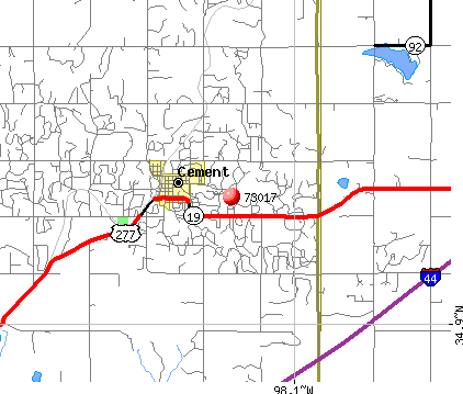 Cement, OK (73017) map