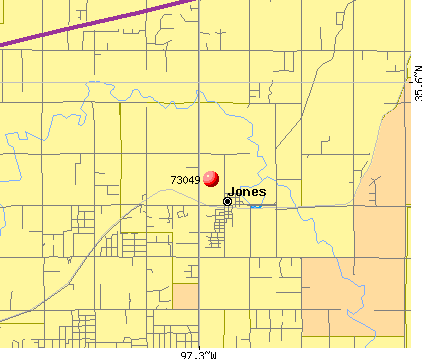 Jones, OK (73049) map