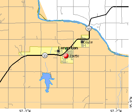 Langston, OK (73050) map