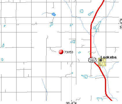 Lookeba, OK (73053) map
