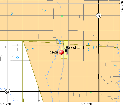 Marshall, OK (73056) map