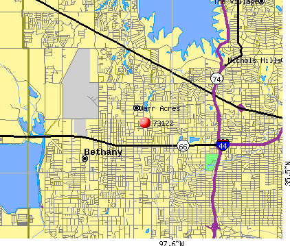 Warr Acres, OK (73122) map