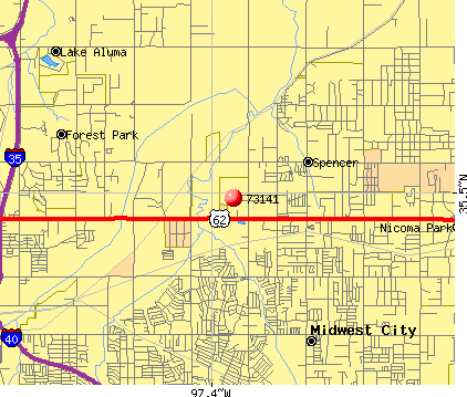 Oklahoma City, OK (73141) map