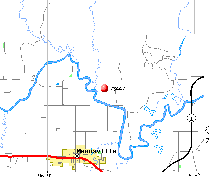 Mannsville, OK (73447) map
