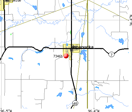 Wapanucka, OK (73461) map