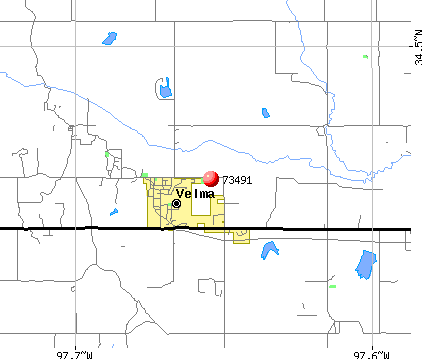 Velma, OK (73491) map