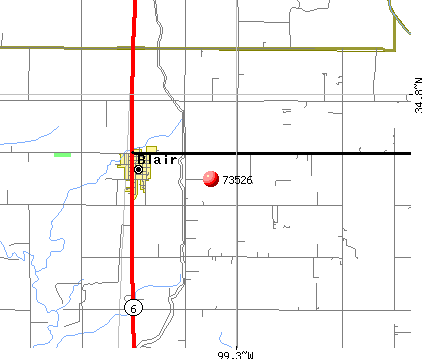Blair, OK (73526) map