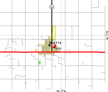 Hollis, OK (73550) map