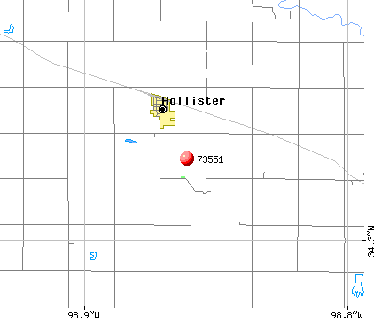 Hollister, OK (73551) map