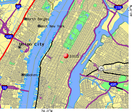 New York, NY (10111) map