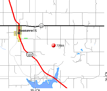 Roosevelt, OK (73564) map