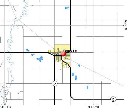 Temple, OK (73568) map