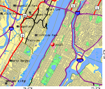 New York, NY (10115) map